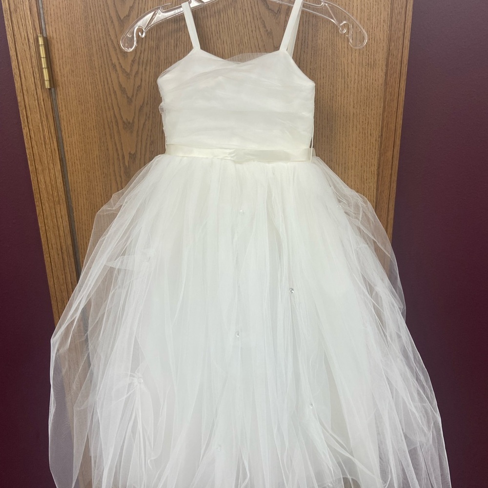 Rosebud Ivory Tulle Formal Kids Dress